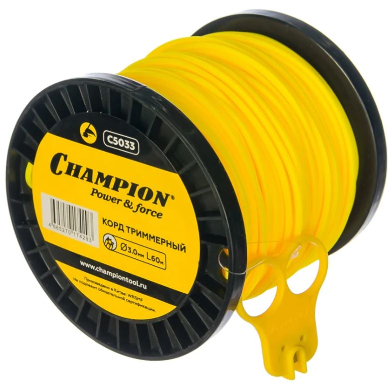 

Корд CHAMPION C5033 триммерный Star 3,0мм*60м (звезда), C5033
