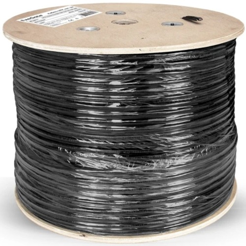 Кабель витая пара U/UTP 5e кат. 4 пары Exegate EX301081RUS Special UTP4-C5e-CCA-S24-SW-OUT-PE-BK-305 CCA, 0.48мм (24AWG), внешн., с тросом, 305м, черн