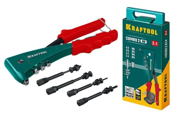 Изображение товара Заклепочник Kraftool Combo2-M6 - профессиональный инструмент для монтажа