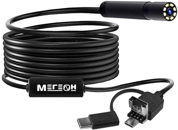 Изображение товара Видеоскоп МЕГЕОН 33014 с ультратонкой камерой и регулируемой подсветкой