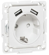 фото Розетка с заземлением с 2 USB EKF EYR16-2USB-typeA