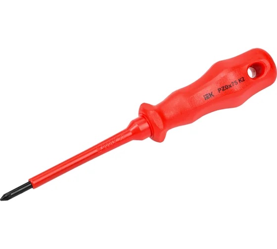 

Отвертка IEK A2L3-SC30-K2-PZ-00-075 диэлектрическая крестовая PZ0х75 K2 K2 1000В ARMA2L 3, A2L3-SC30-K2-PZ-00-075