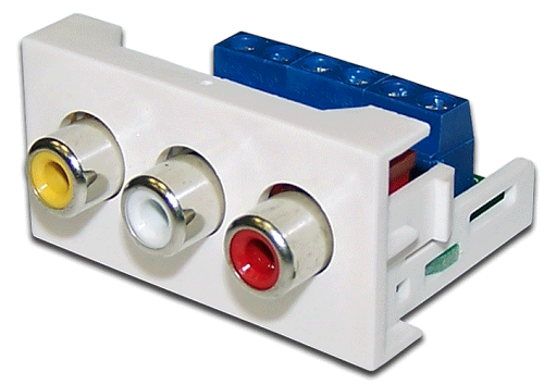 фото Розетка Mosaic Lanmaster LAN-WA-LP-3RCA-WH в Уфе