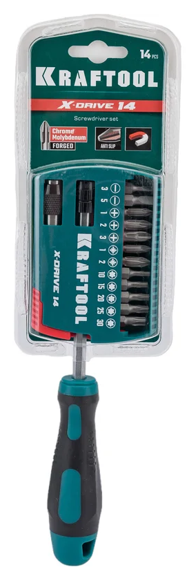 

Отвертка Kraftool X-Drive-14 25814 Kraftool битодержатель с насадками 14шт., X-Drive-14