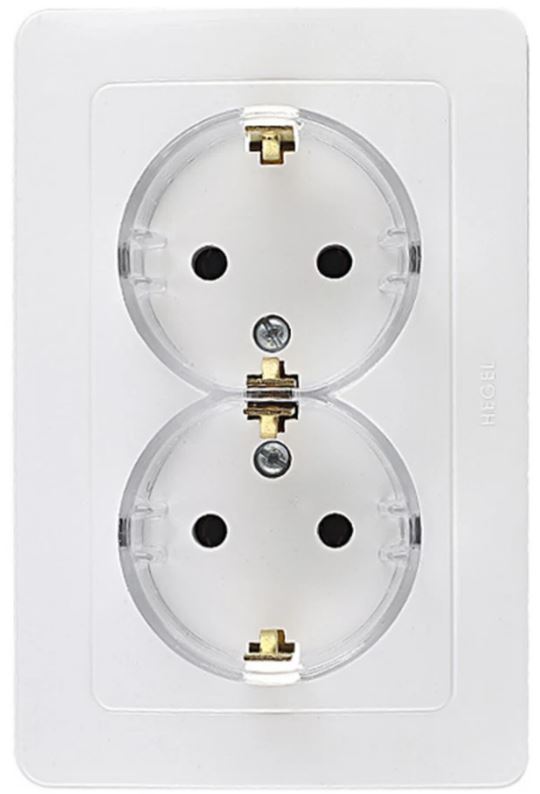 

Розетка с заземлением HEGEL РС16-381 2-м Мастер 16А (стакан) белый, РС16-381