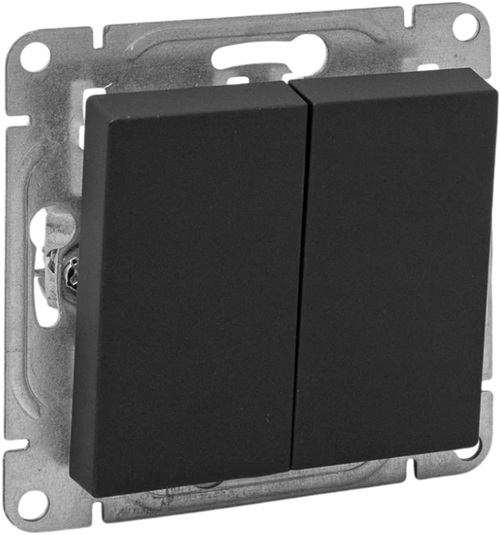 

Переключатель двухклавишный EKF UP1-SWB-21 чёрный Эпика, UP1-SWB-21