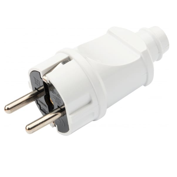 

Вилка Rexant 11-8948 Евро прямая с з/к 16А усиленная белая, 11-8948