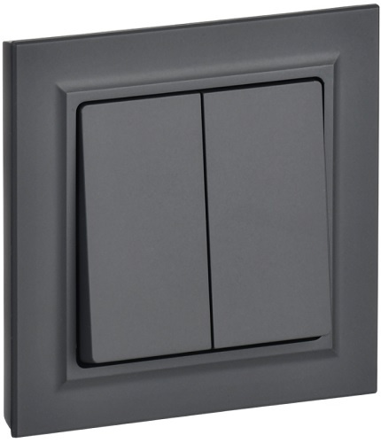 Изображение товара Выключатель двухклавишный IEK BR-V20-0-10-K53-F