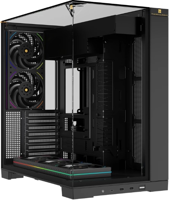 

Корпус ATX Thermalright TRA70FUBB без БП, черный, боковая панель из закалённого стекла, USB Type-C, TRA70FUBB