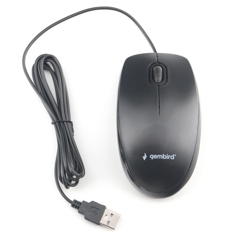 

Мышь Gembird MOP-200 проводная бесшумная, 3кн, 1000 DPI, 1.8м, черный, коробка, MOP-200
