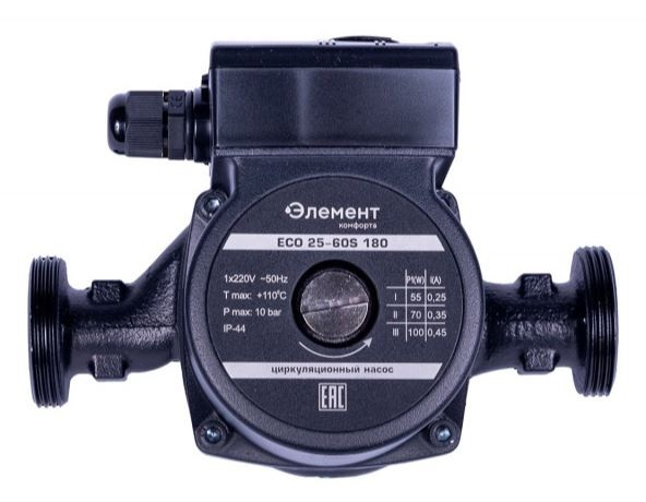фото Насос циркуляционный Элемент Комфорта ECO 25-60S 180 (с комплектом гаек) в Екатеринбурге