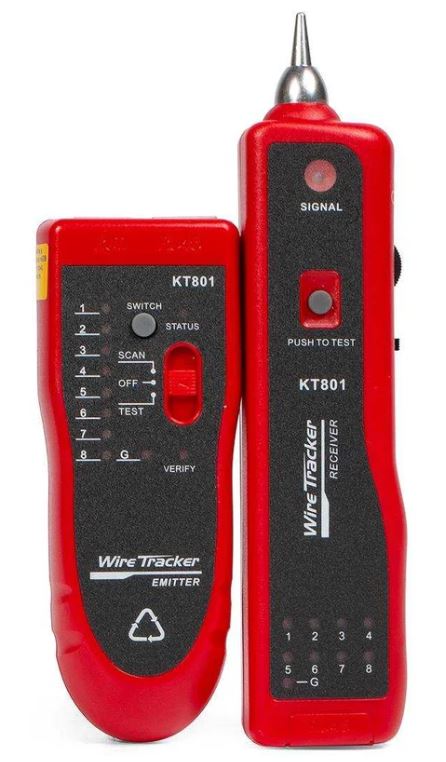 

LAN-тестер КВТ 86213 кабельный с тон-генератором KT 801 серия PROLINE, 86213