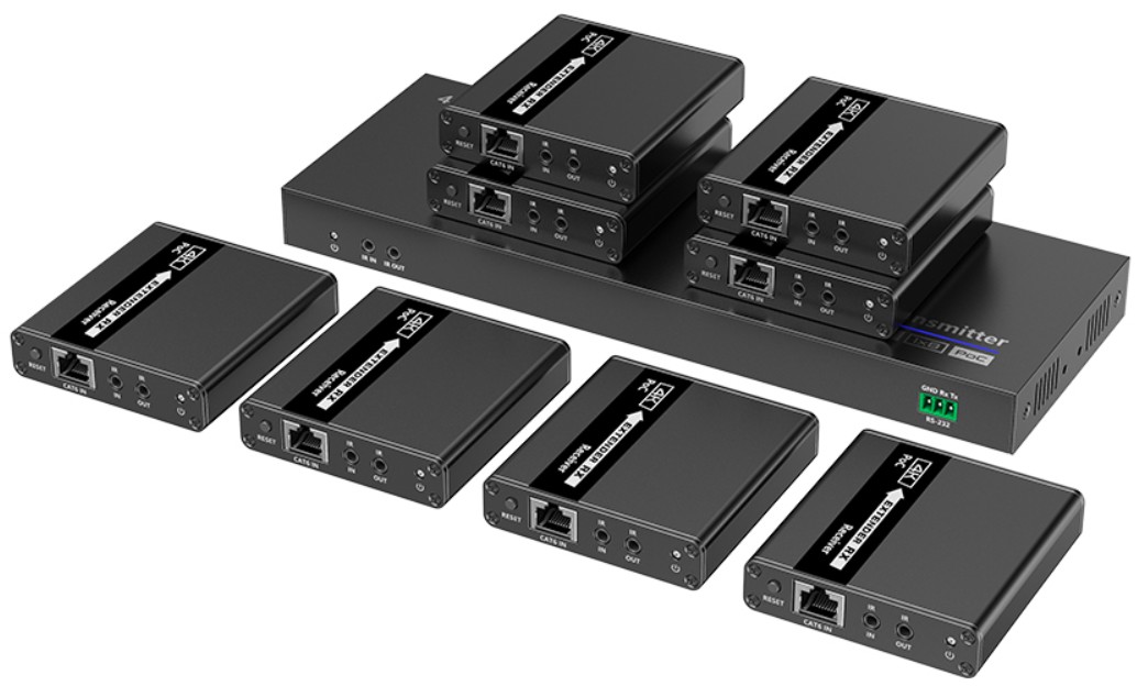 

Разветвитель LENKENG LKV728P 1*8 HDMI по витой паре CAT6/7 до 40/70 м, 4K, RS232, ИК, LKV728P