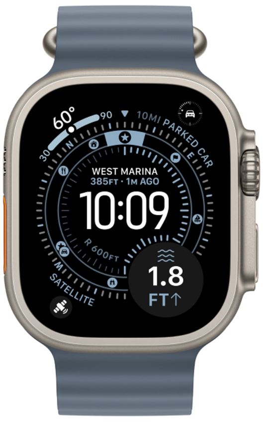 

Часы Apple Watch Ultra 3 49mm MEWH4 Natural Titanium Case with Anchor Blue Ocean Band, Watch Ultra 3 49mm