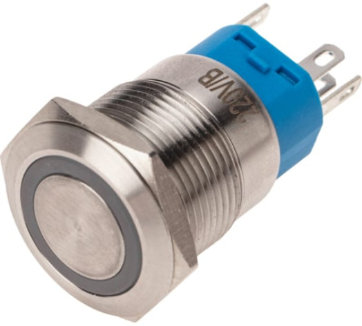 Изображение товара Антивандальная кнопка Rexant 36-3441 с подсветкой и диаметром 19 мм