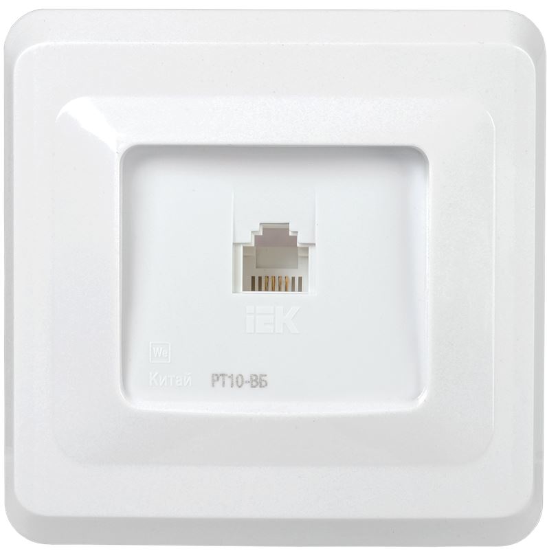 

Розетка телефонная IEK ETV10-K01-DM VEGA RJ11 РТ10-ВБ белый, ETV10-K01-DM