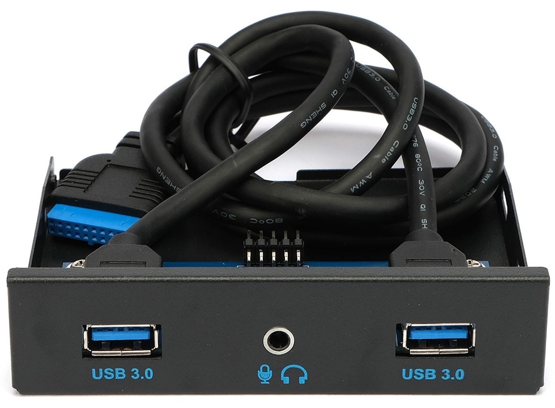 

Планка Gembird FP3.5-USB3-2A-HDA USB 3.0 на переднюю панель 3.5", 2xUSB-A 3.0 + 1xHD audio, FP3.5-USB3-2A-HDA