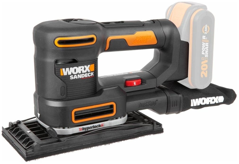

Шлифовальная машина вибрационная Worx WX820.9 аккумуляторная 20В без АКБ и ЗУ, WX820.9