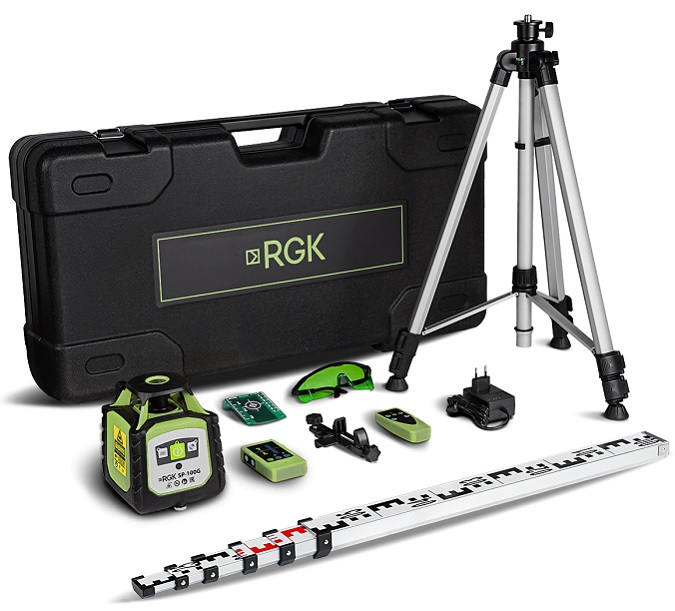 

Нивелир RGK 759571 Комплект ротационный с зеленым лучом SP-100G COMBO elevatе, 759571