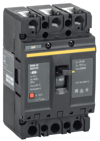 Изображение товара Автоматический выключатель в литом корпусе IEK SVA10-3-0032-02 3-полюсный