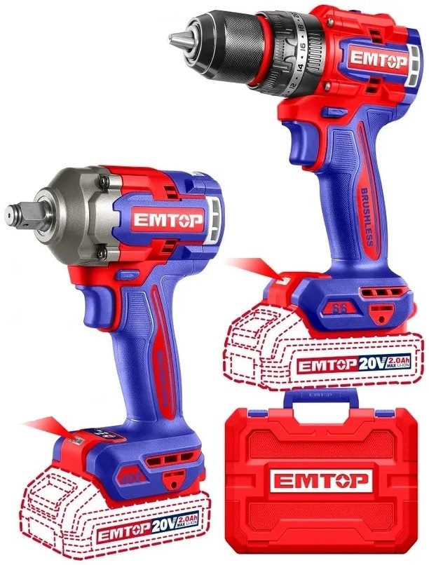 

Набор EMTOP ECKL20275 аккумуляторных электроинструментов из 2 предметов, ECKL20275