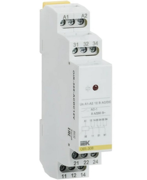 Изображение товара Реле промежуточное IEK OIR-308-ACDC12V для автоматизации и управления