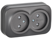 фото Розетка двухместная без заземления  IEK ERH23-K46M-10