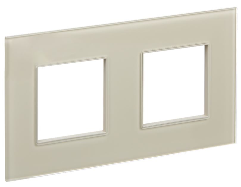 

Рамка двойная IEK SK-M22-G-K10 SKANDY SK-F22B Стекло Бежевый, SK-M22-G-K10