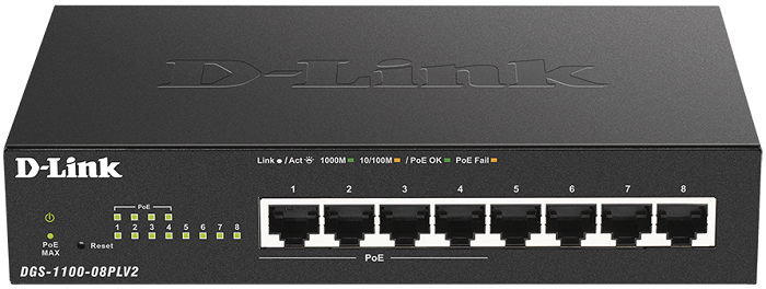 

Коммутатор D-link DGS-1100-08PLV2/A1A 8 портов 10/100/1000Base-T (4 порта PoE 802.3af/at, PoE-бюджет 80 Вт), DGS-1100-08PLV2/A1A