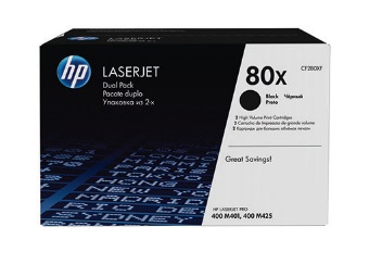 

Картридж HP 80X CF280XF для принтеров HP LJ Pro 400 M401/Pro 400 MFP M425, черный двойной 14000 стр, 80X