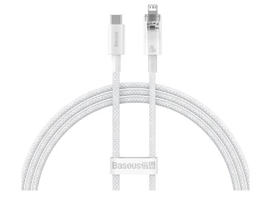 

Кабель Baseus Explorer Series Fast CATS010202 with Smart Temperature Control Type-C to iP 20W 1m White, Explorer Series Fast