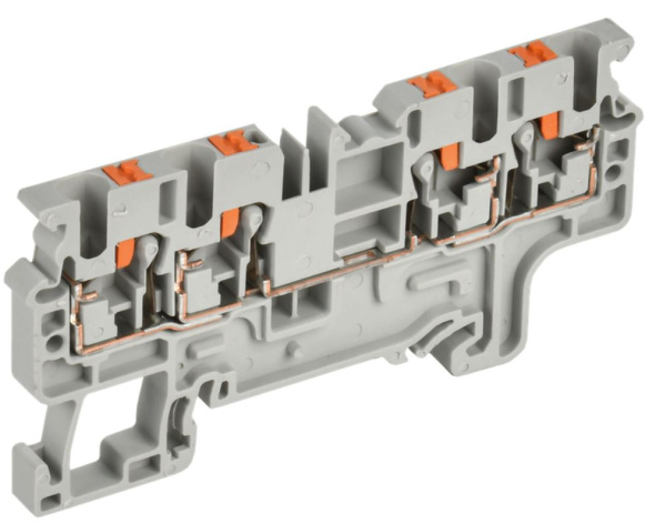 Изображение товара Клеммная колодка IEK YCT22-00-4-K03-002, самозажимная, для DIN-рейки, 0.2-2.5 мм²