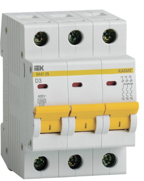 Изображение товара Автоматический выключатель IEK MVA20-3-003-D для защиты от сверхтоков