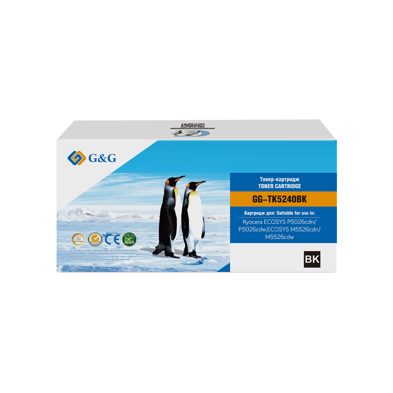 

Тонер-картридж G&G GG-TK5240BK для Kyocera P5026cdn/P5026cdw/M5526cdn/M5526cdw 4000 стр TK-5240BK 1T02R70NL0, GG-TK5240BK