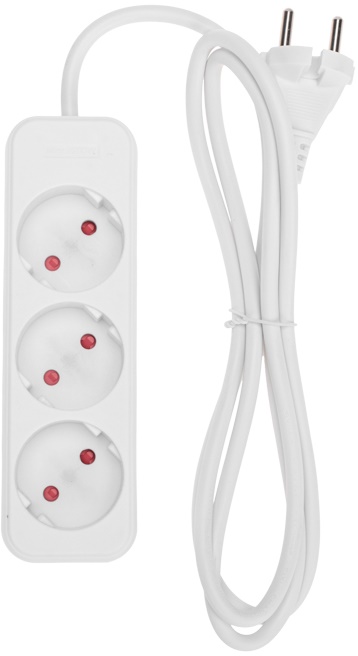 

Удлинитель Rexant 13-4006 STANDARD 3 гнезда, 1,5м, 2х1,0мм2, б/з, белый, 13-4006