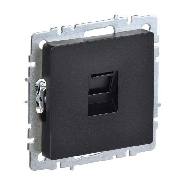 

Розетка IEK BR-K10-1-K02 компьютерная СП RJ45 кат.5E BRITE РК10-БрЧ черная, BR-K10-1-K02