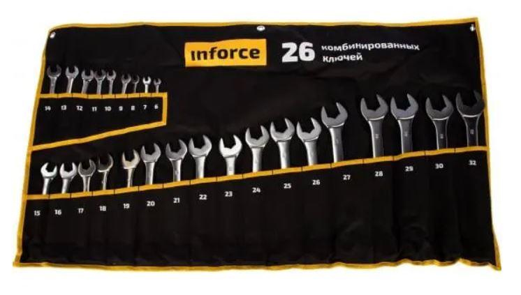 

Набор ключей Inforce 06-05-32 комбинированных Non-Slip 26 предметов, 06-05-32