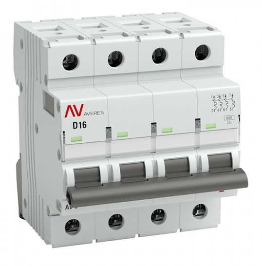 

Автоматический выключатель EKF mcb10-4-16D-av AV-10 4P 16A (D) 10kA AVERES, mcb10-4-16D-av