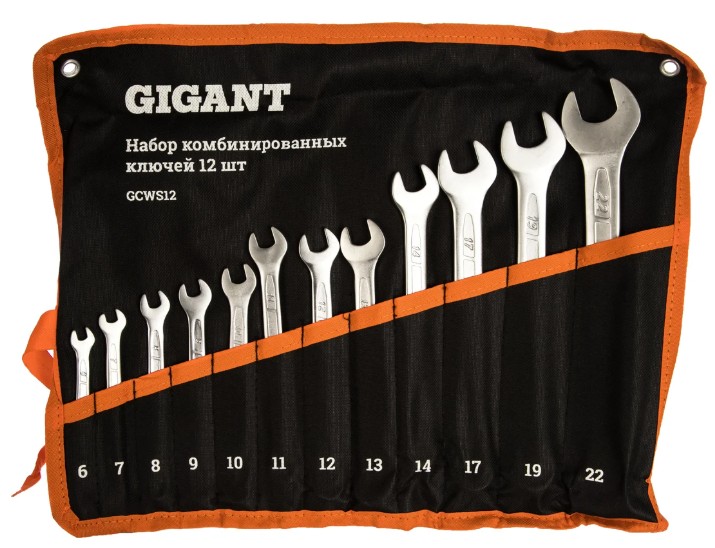 

Набор ключей Gigant GCWS 12 комбинированных 12 предметов, GCWS 12