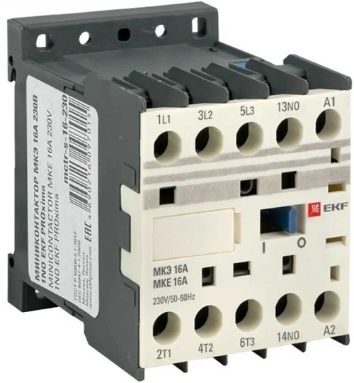 

Контактор EKF Mctr-s-16-230 МКЭ 16А 230В 1NO, Mctr-s-16-230