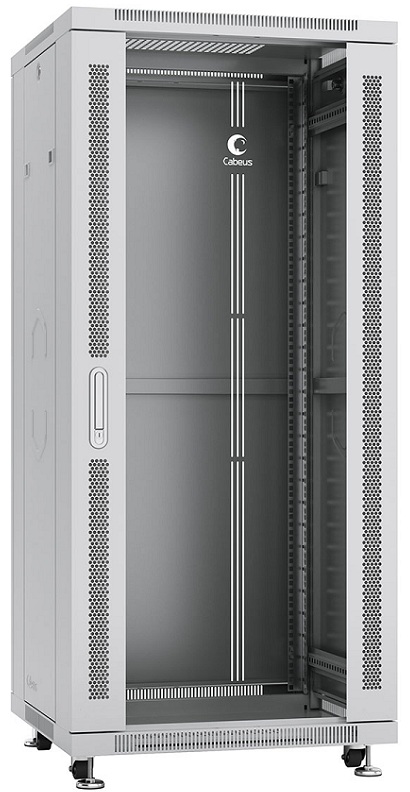 

Шкаф напольный 19", 27U Cabeus SH-05C-27U60/100 600x1000x1388mm (ШхГхВ) передняя стеклянная и задняя сплошная металлическая двери, ручка с замком, цве, SH-05C-27U60/100