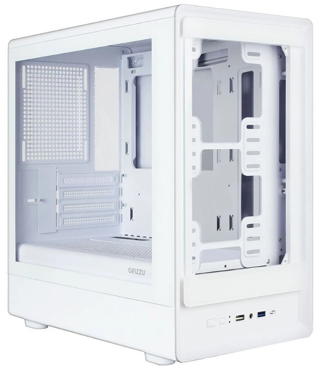 

Корпус mATX Ginzzu CL420 без БП, боковая и фронтальная панель из закалённого стекла, USB 2.0, USB 3.0, CL420
