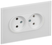 фото Розетка двухместная без заземления IEK SK-R20-10-K01