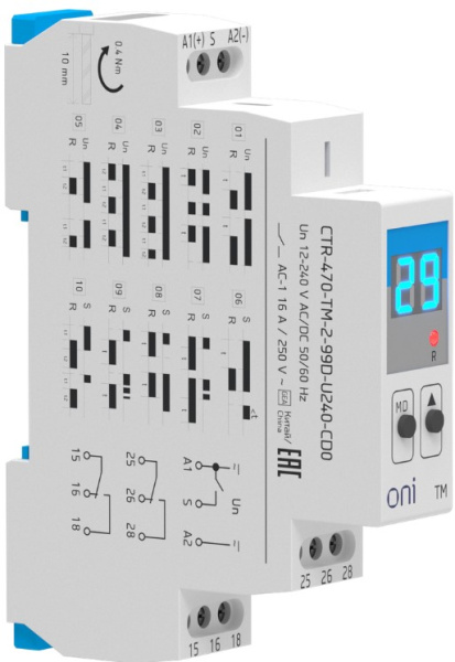 Изображение товара Реле времени ONI CTR-470-TM-2-99D-U240-CD0