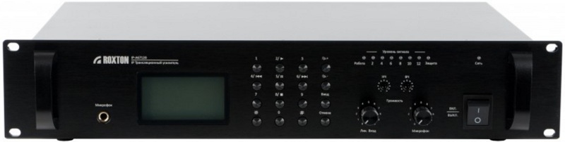 

Усилитель Roxton IP-A67120 Ip трансляционный 120 Вт, 70-100В, 4-16 Ом, микр/линейный вход, MP3, протоколы TCP/IP, RS-232, 220В, IP-A67120