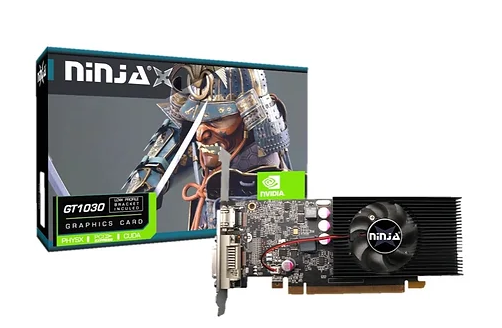 

Видеокарта PCI-E Sinotex GeForce GT 1030 Ninja (NF103FG25F) 2GB GDDR5 64bit 16nm 1228/6000MHz DVI/HDMI RTL, GeForce GT 1030 Ninja (NF103FG25F)