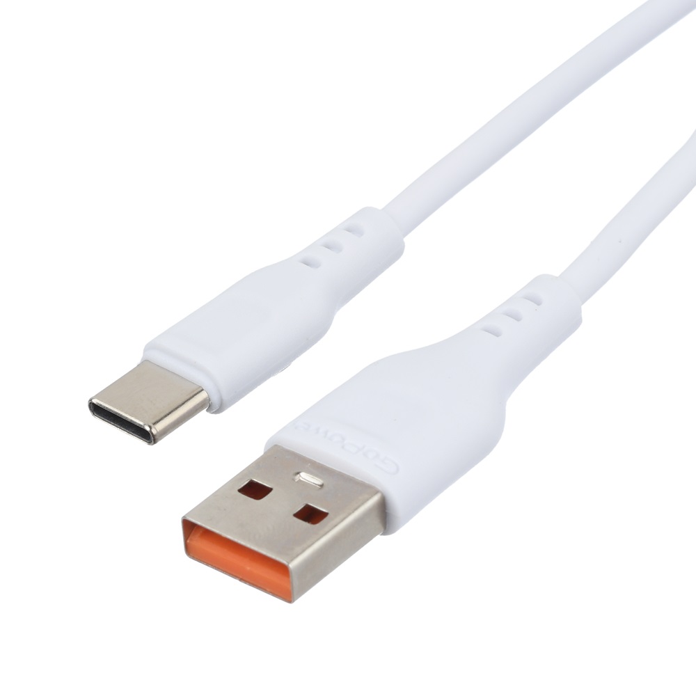 Кабель интерфейсный GoPower GP01T-2M 00-00022774 USB (m)-Type-C (m) 2.0м 2.4A белый (1/200/800)