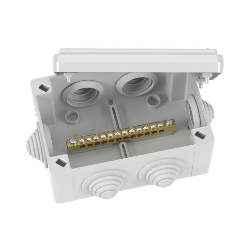 

Коробка уравнивания потенциалов DKC NE3112 12 зажимов, 6 вводов д.25мм,120х80х50мм, IP55, "Jupiter", NE3112