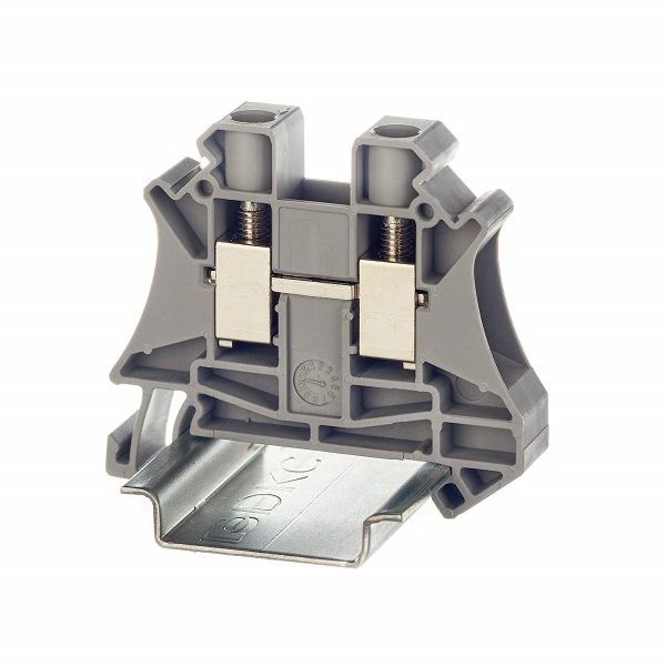 

Клемма проходная DKC TUR-10 винтовой зажим, 2 точки подключения, 10 кв.мм, серая, "Nuputuk", TUR-10