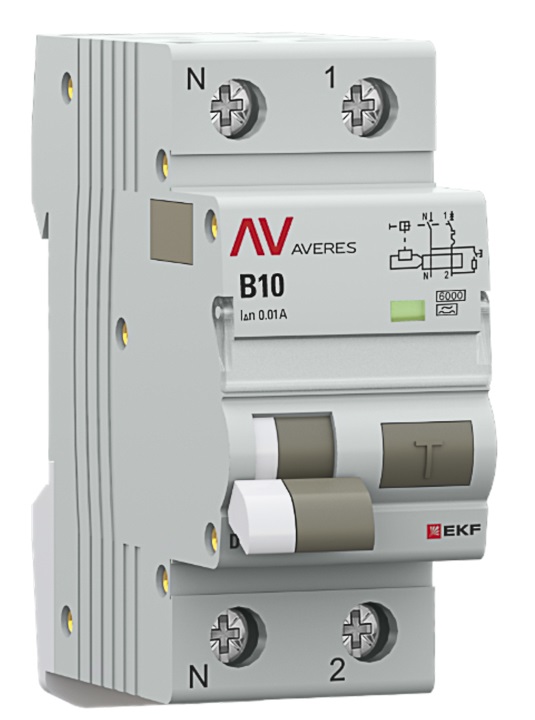 

Автомат дифференциальный EKF rcbo6-1pn-10B-10-a-av DVA-6 1P+N 10А (B) 10мА (A) 6кА AVERES, rcbo6-1pn-10B-10-a-av